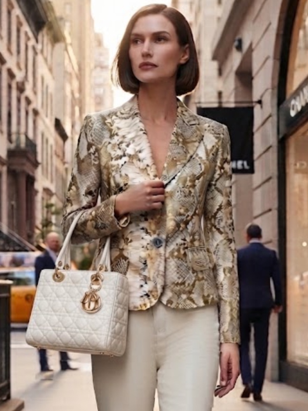 NWOT Katherine Barclay Snake Print Cotton Blazer